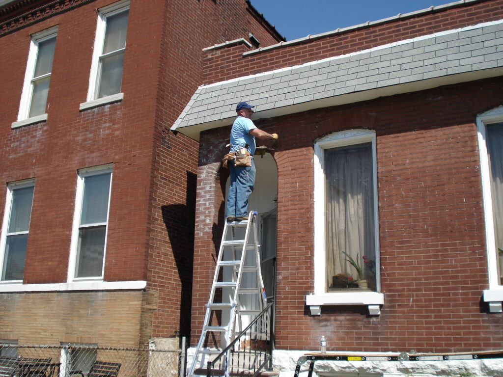 Gutter work being done