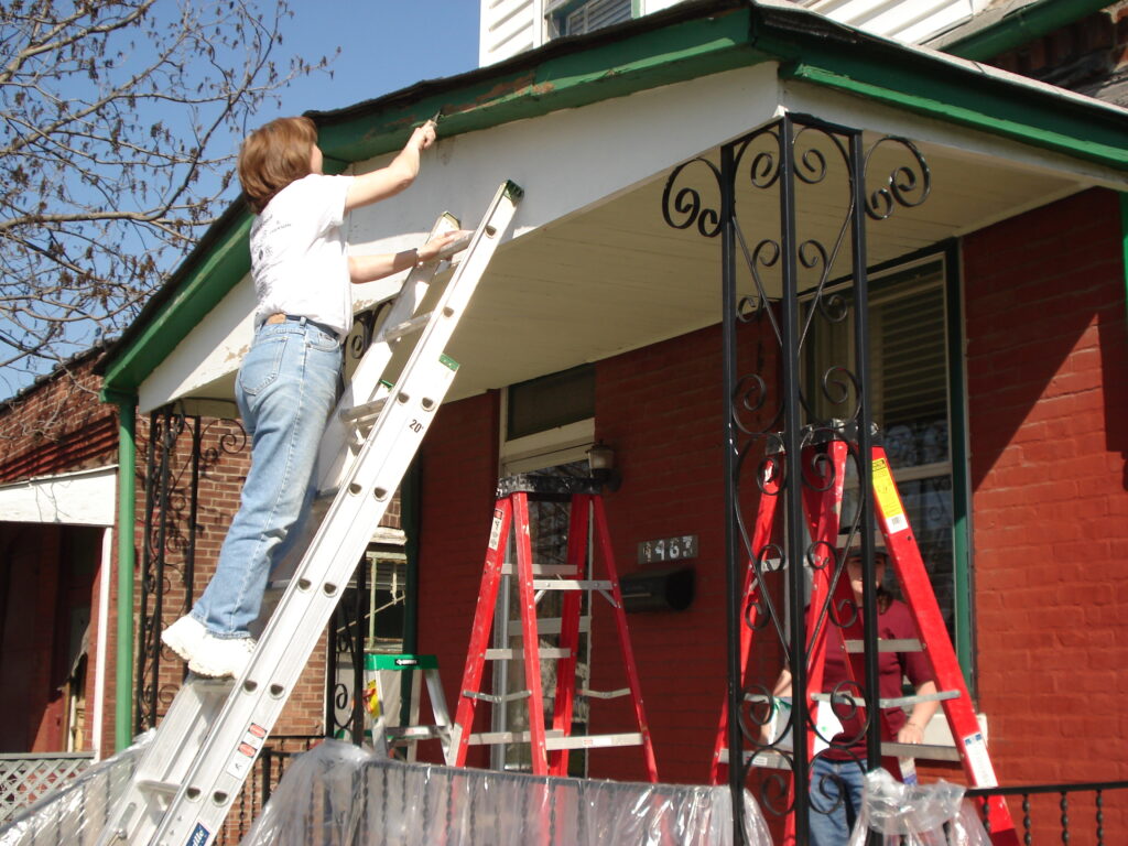 Rebuilding roofs is an important part of historic home stabilization. 