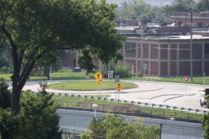 The new roundabout located at Tower Grove and Papin Avenue